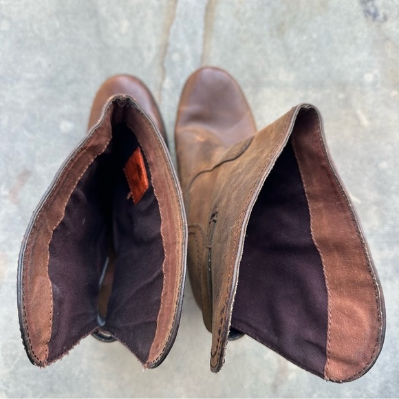 Harley Davidson Stacked Heel Short Brown Leather Boots 81462 size 9.5 - Picture 7 of 12